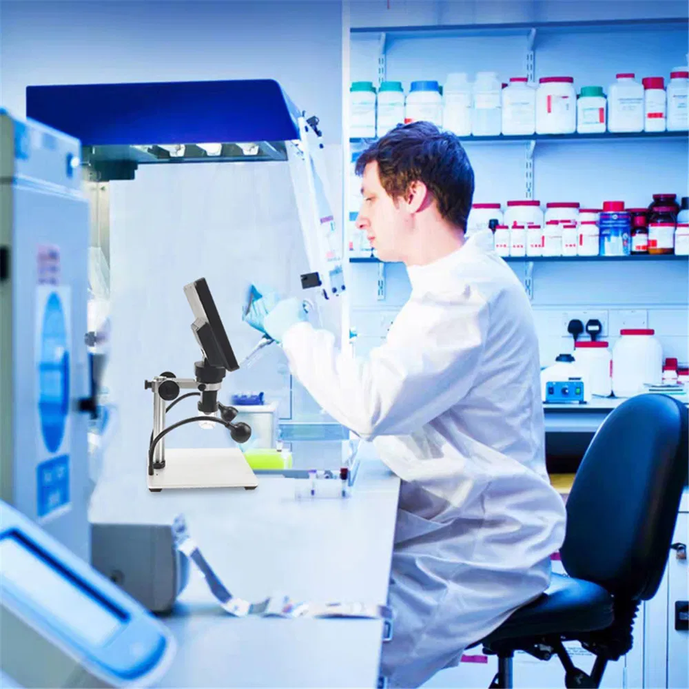 2020 Latest 12MP Dm9 HD 7 Inch Screen 1000X Digital Microscope Industrial Magnifier for iPhone iPad