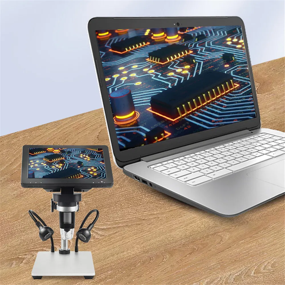 2020 Latest 12MP Dm9 HD 7 Inch Screen 1000X Digital Microscope Industrial Magnifier for iPhone iPad