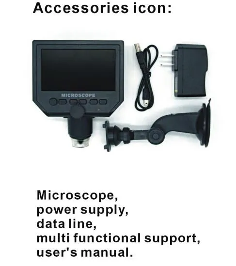 4.3 Inches 1-600X USB Digital Microscope for Industry Inspector Tools for Factory Avp028g600