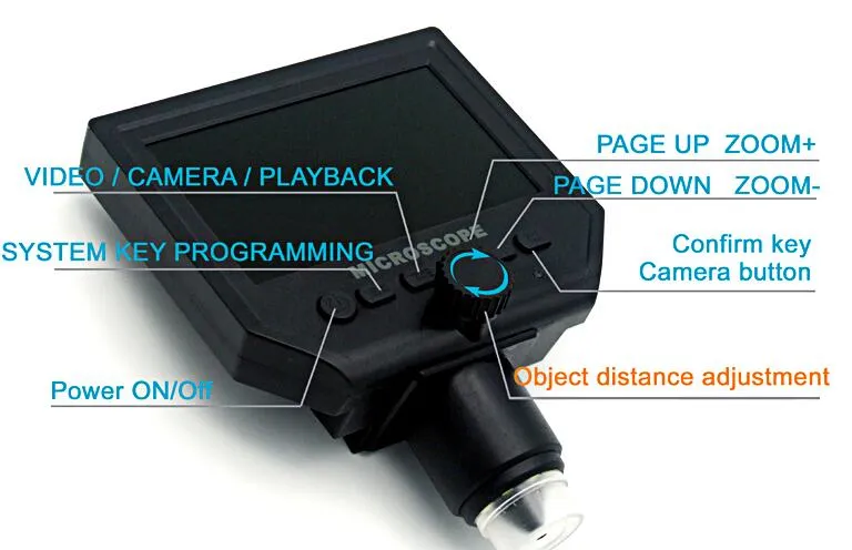 4.3 Inches 1-600X USB Digital Microscope for Industry Inspector Tools for Factory Avp028g600