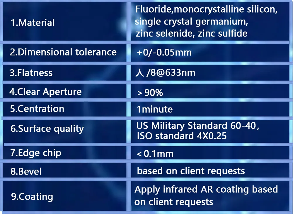 Dia1mm-300mm Ar Coated Optical Laser Silicon Window