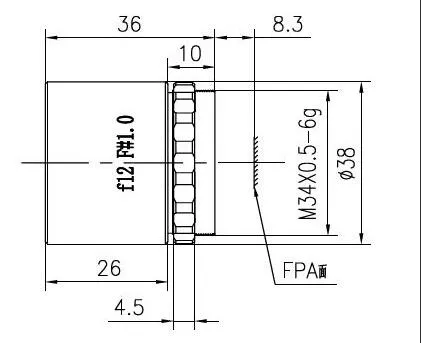 FL12mm F/1.0 Athermalized Optical Germanium Infrared Lens IR Camera Lens