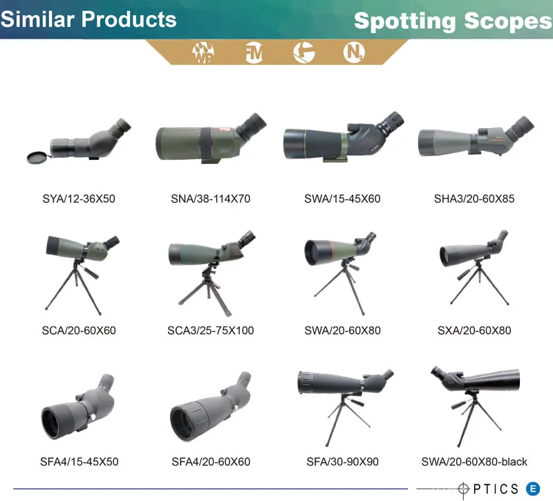 High Power 20-60X60 Watching Spotting Scopes with Tripod