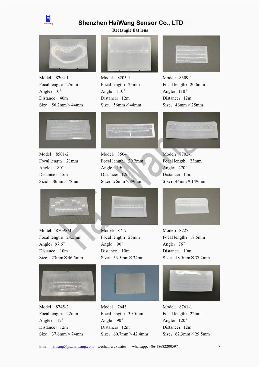 Pyroelectric Infrared Sensor Lens 8002-2b Fresnel PIR Lens for PIR Sensor and PIR Sensor Module