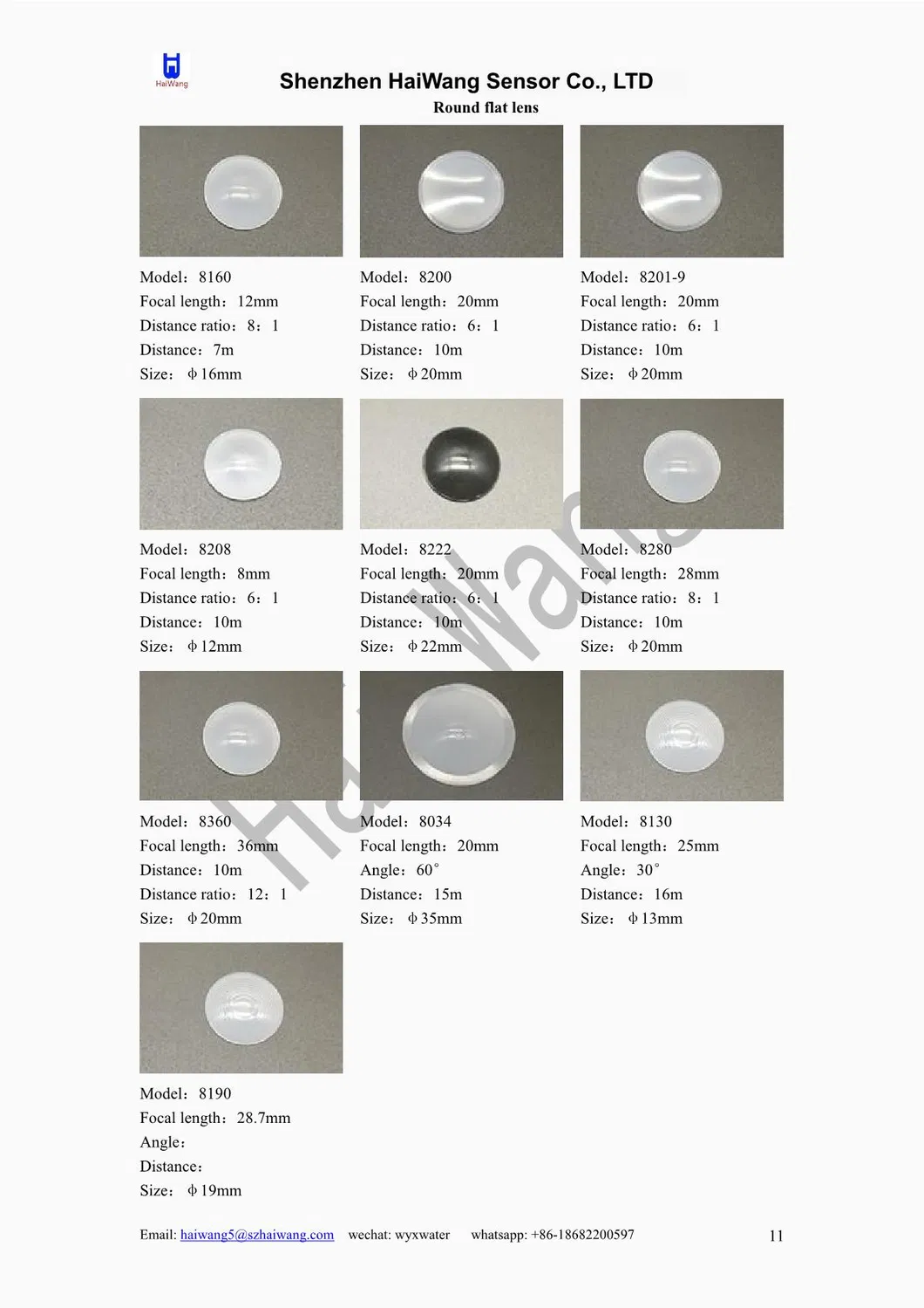 Pyroelectric Infrared Sensor Lens 8002-2b Fresnel PIR Lens for PIR Sensor and PIR Sensor Module