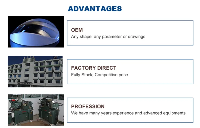 Small Size Plano-Convex /Plano-Concave N-Bk7/H-K9l Cylindrical Lenses